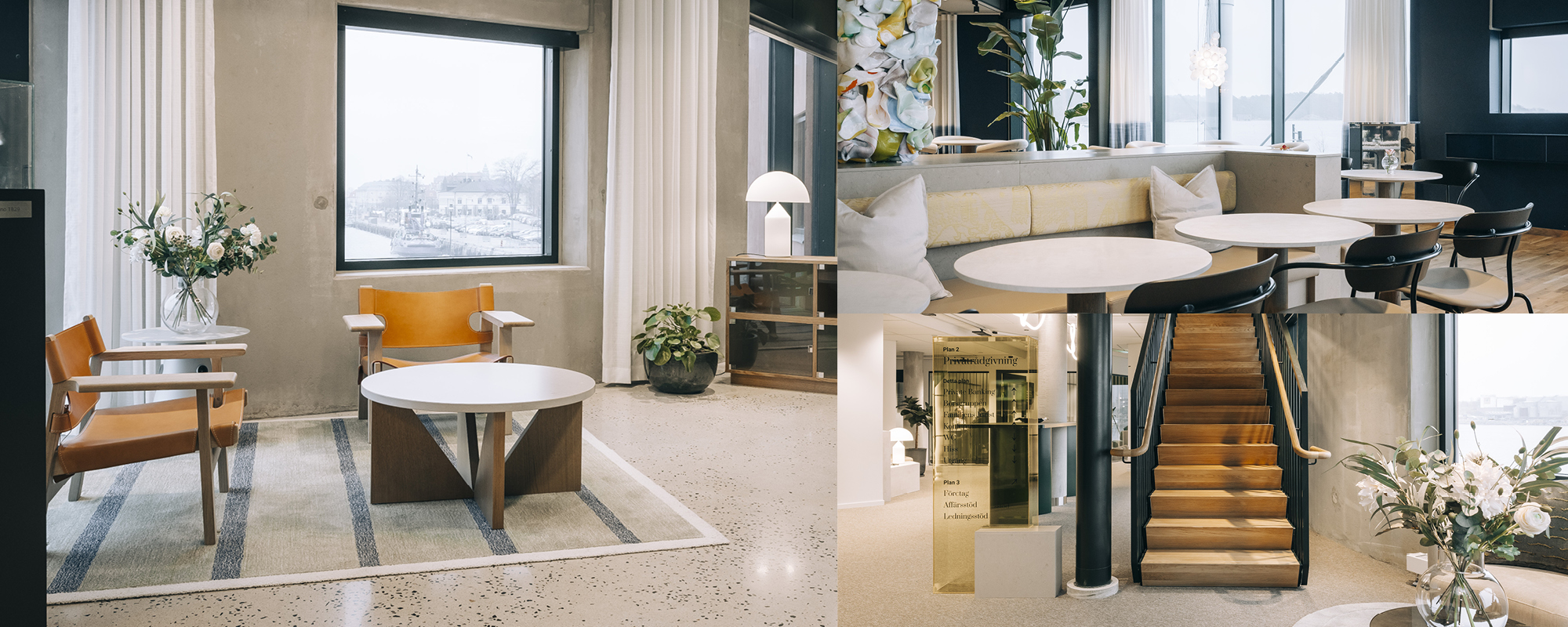 Kollage med bilder från östra piren