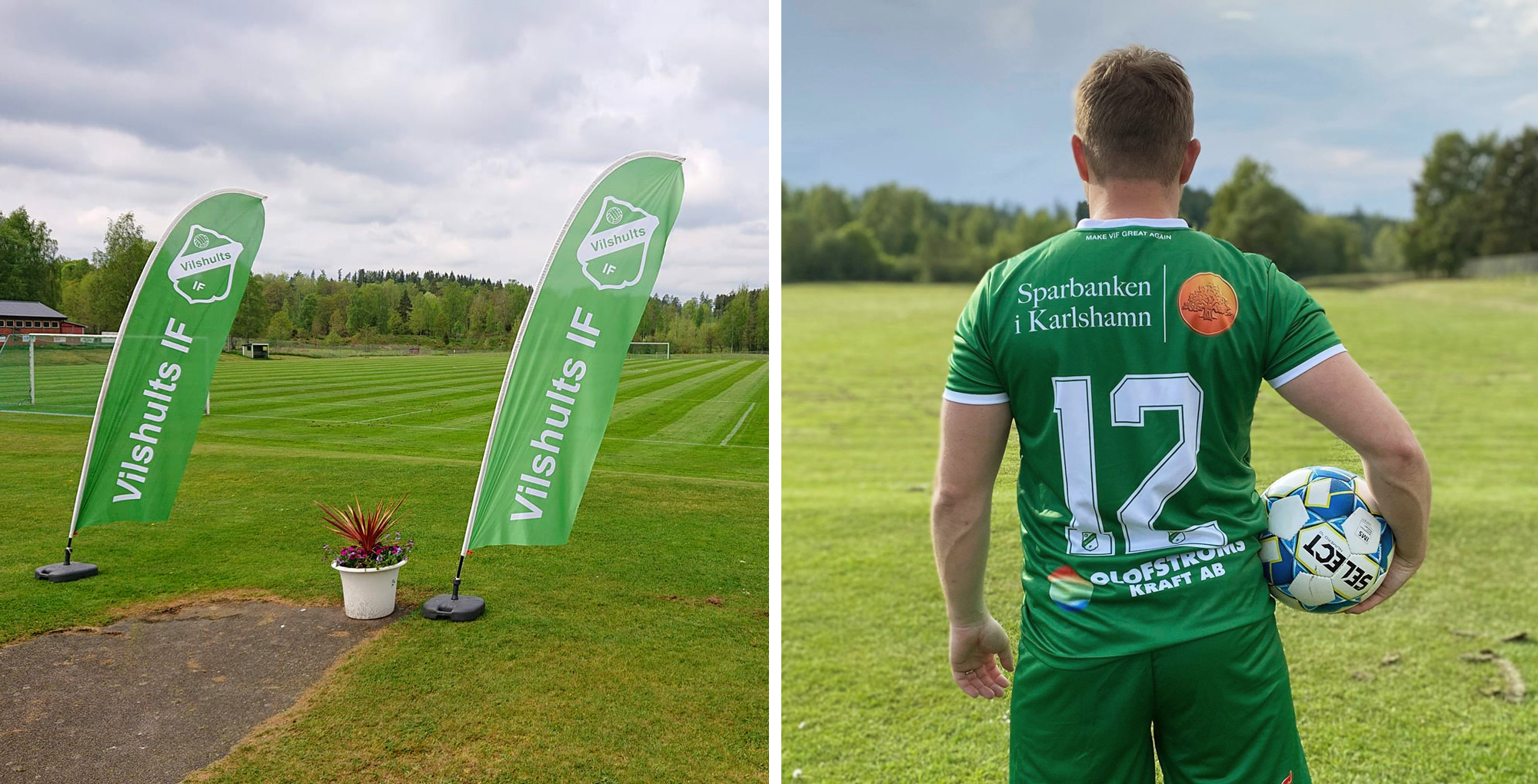 beach flag och fotbollspelare